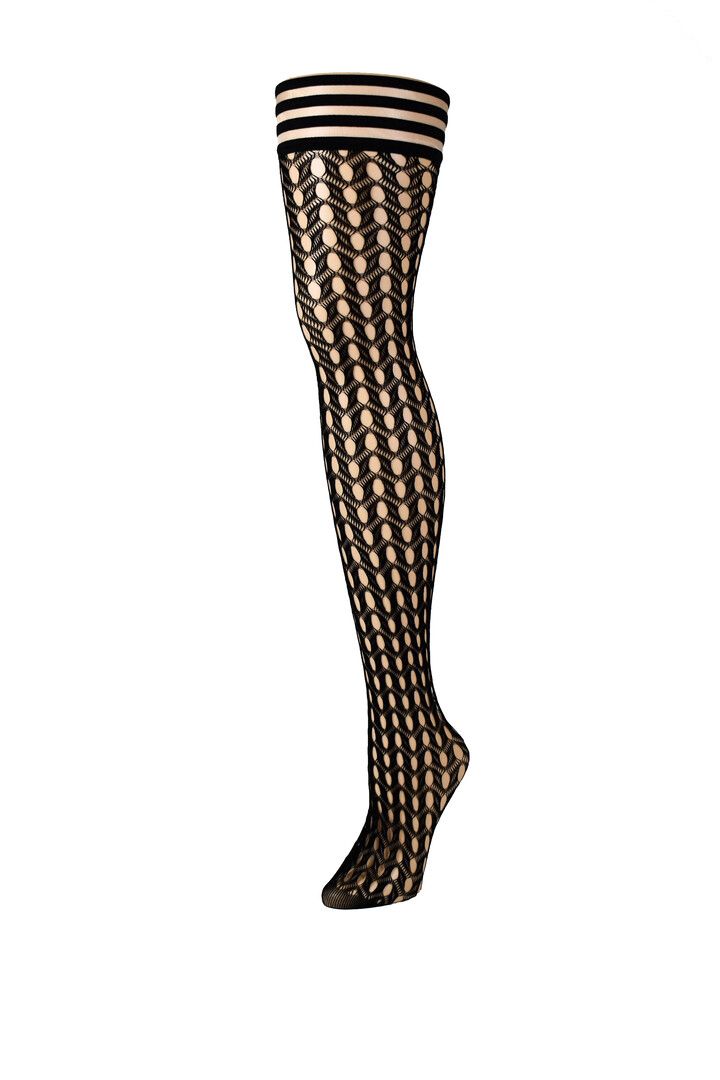 Kix'ies Mimi Bas mi-cuisse filet cercle, Noir