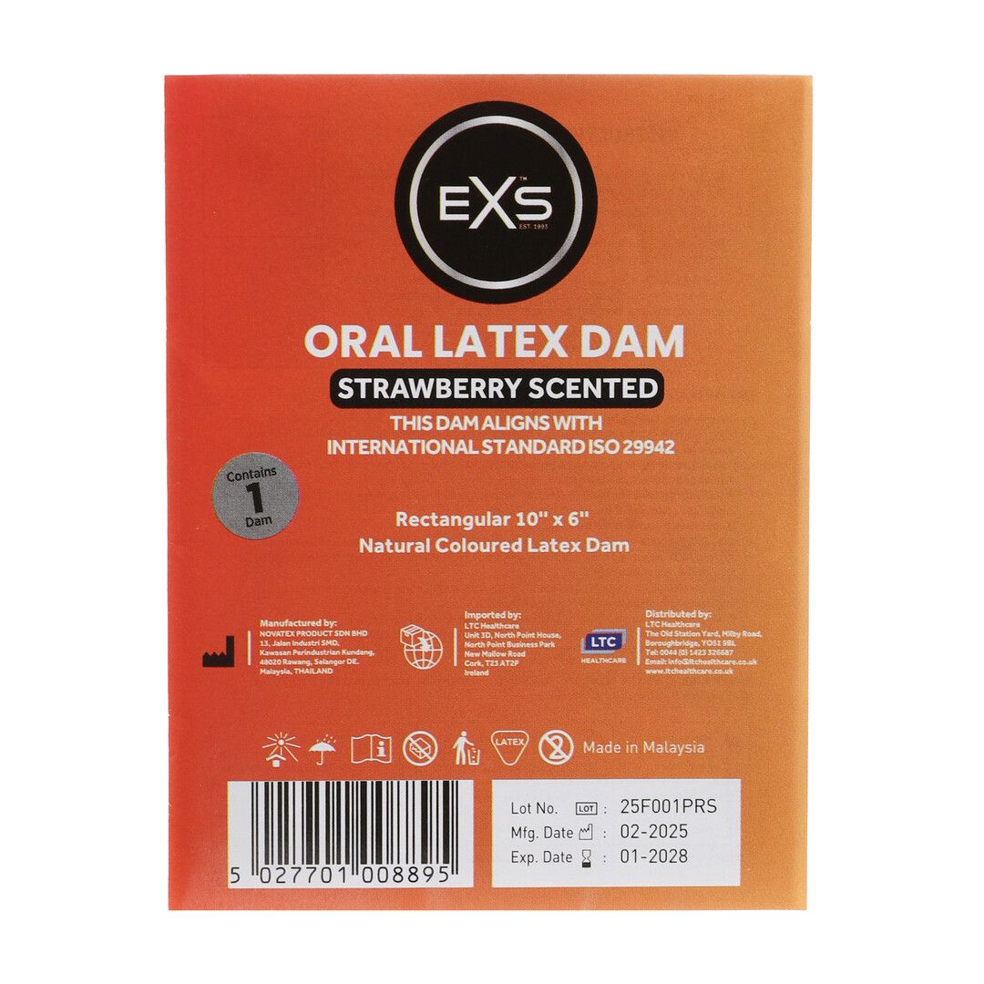 EXS Oral Dam smak truskawki lateks arkusz