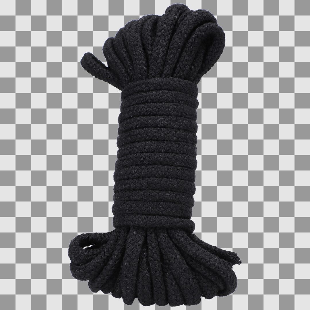 Doc Johnson Svart bomullsrep, 10 meter bondage