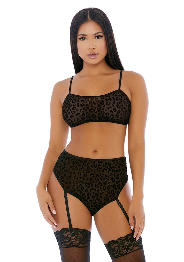 Forplay Lustful Leopard Mesh Cami and Panty