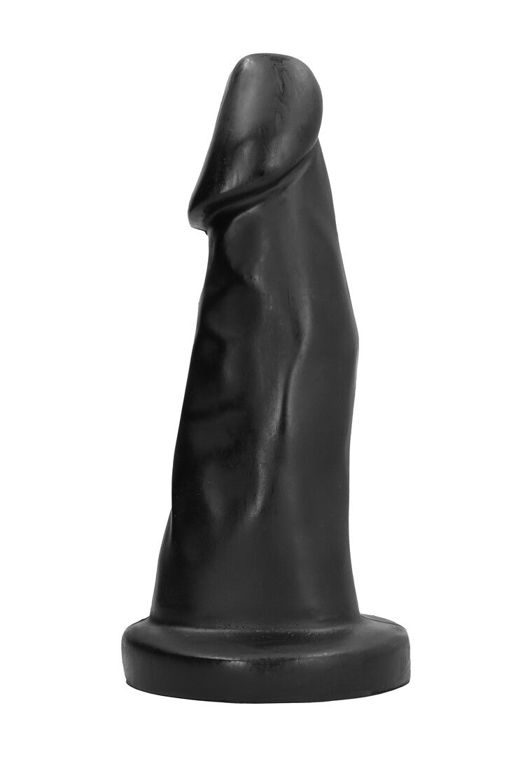 All Black Dildo Lightly-Curved Long 39 cm