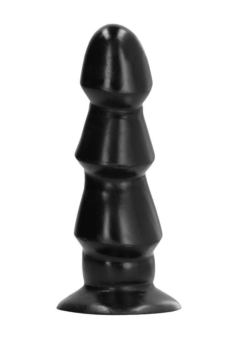 All Black Ridged dildo 17 cm tekstureret