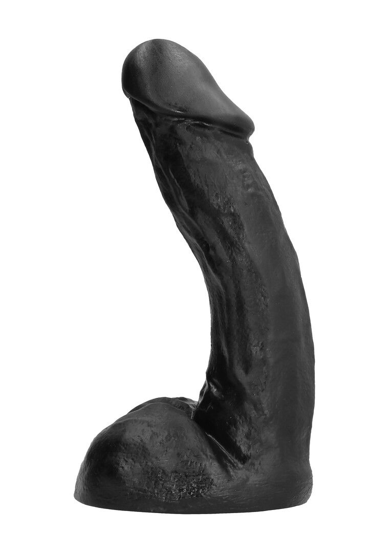 All Black Curved Dildo, 27 cm Contoured