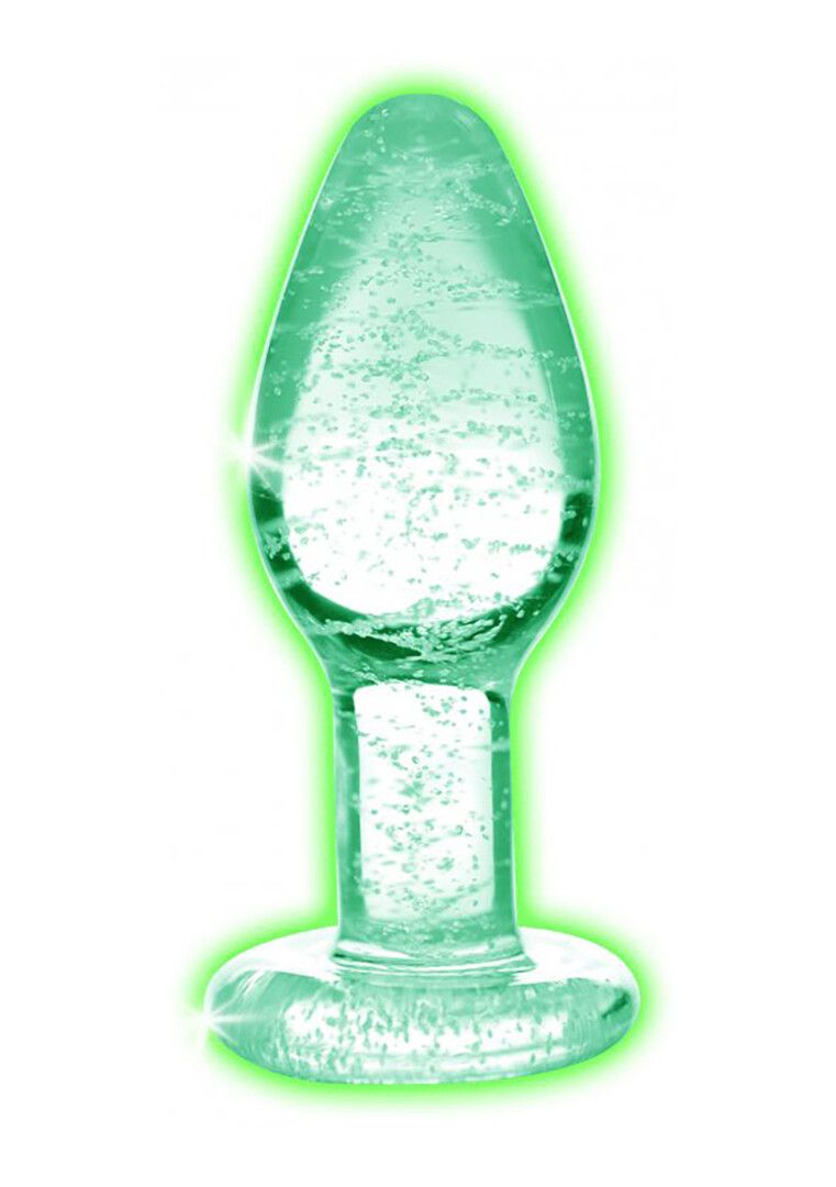 Plug de vidro pequeno que brilha no escuro verde XR Brands