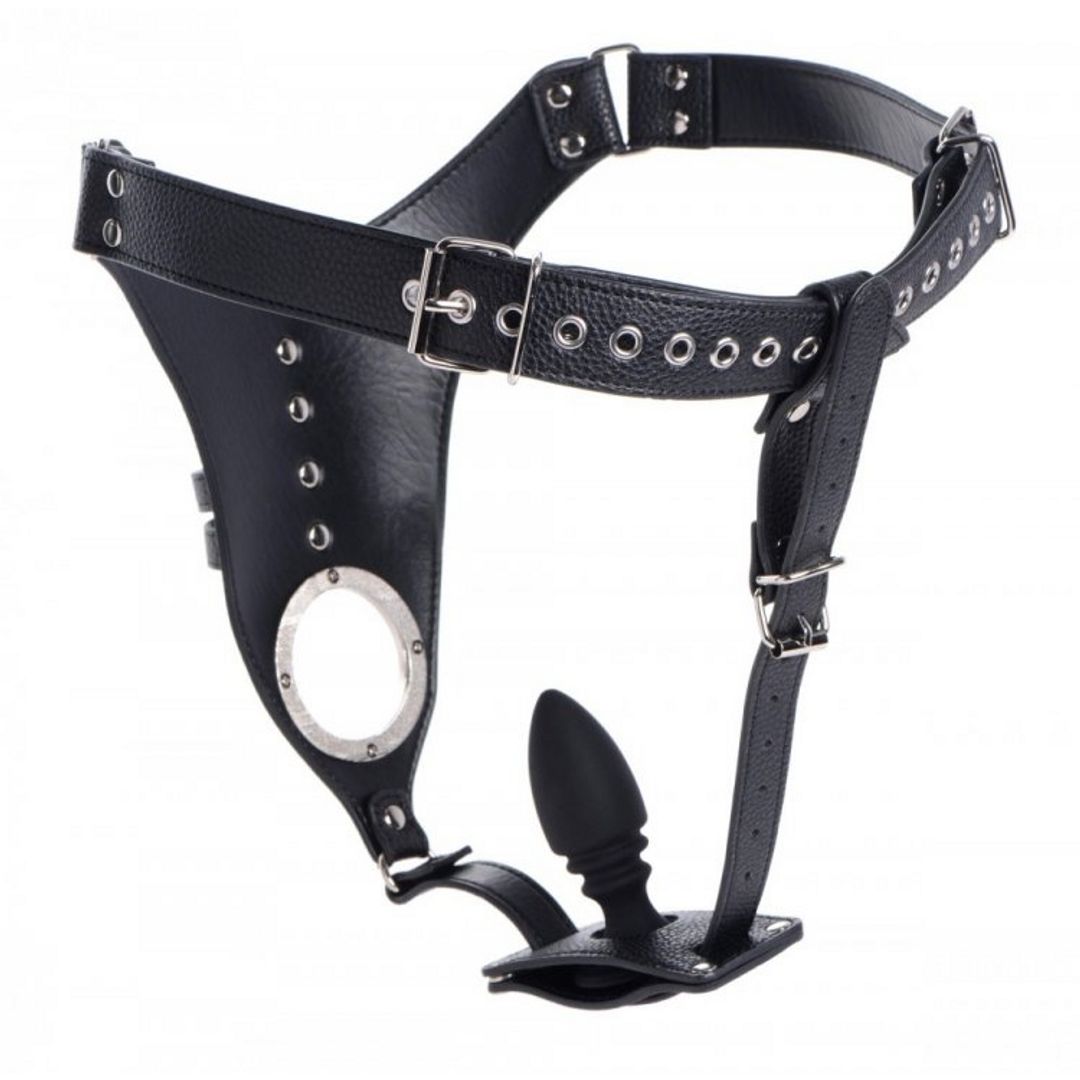 Harnais chasteté avec plug anal silicone