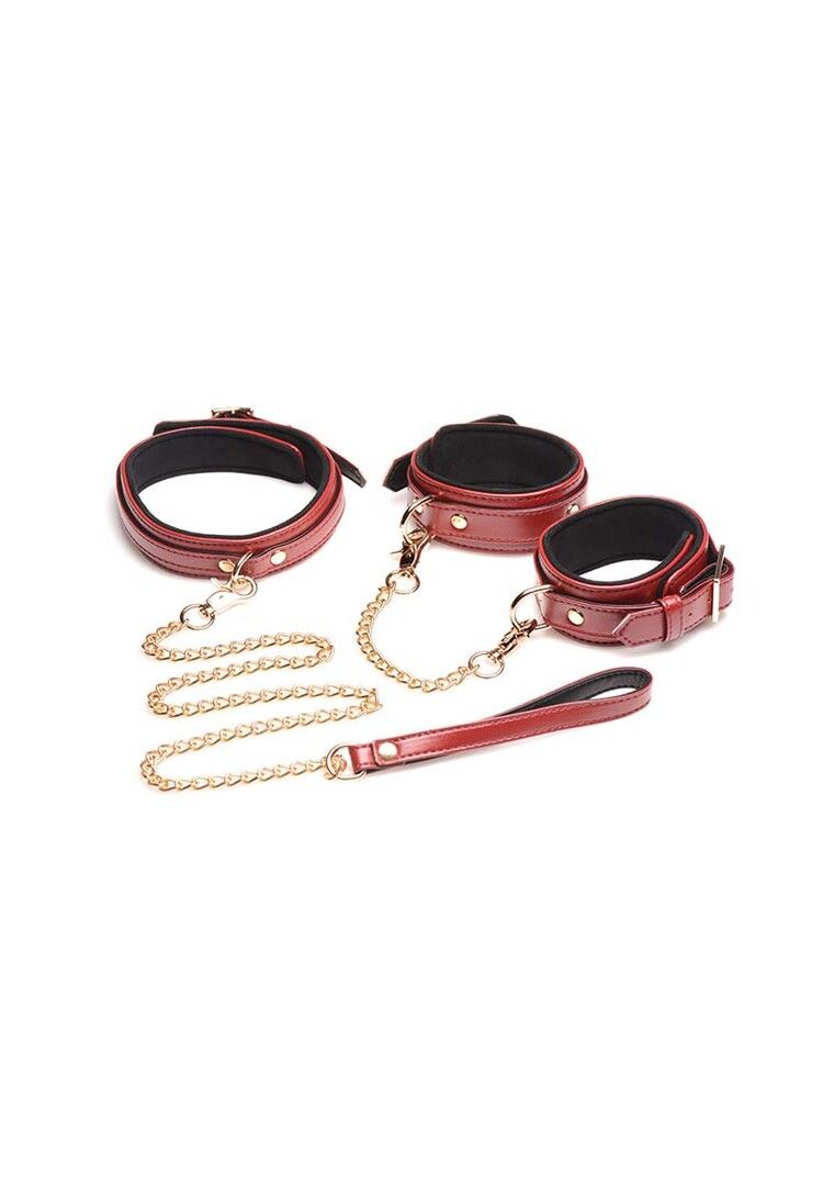 XR Brands Conjunto Bondage Borgonha 6-Peças