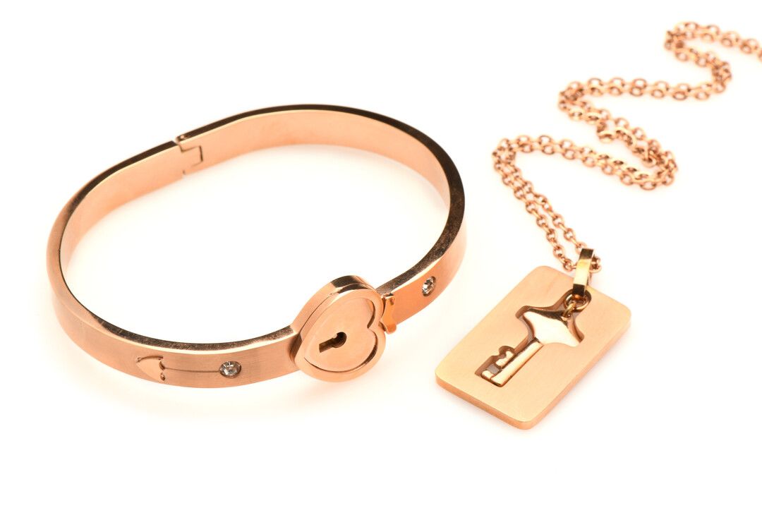 XR Brands Pulseira Fechada Chave Ouro Rosa