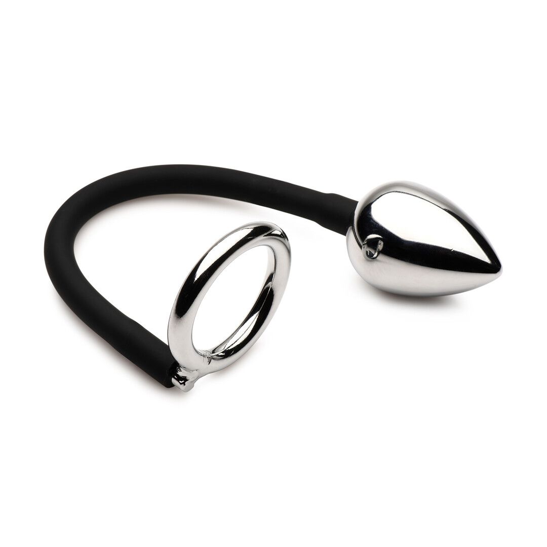 XR Brands Tug and Plug Metallring med Analplugg