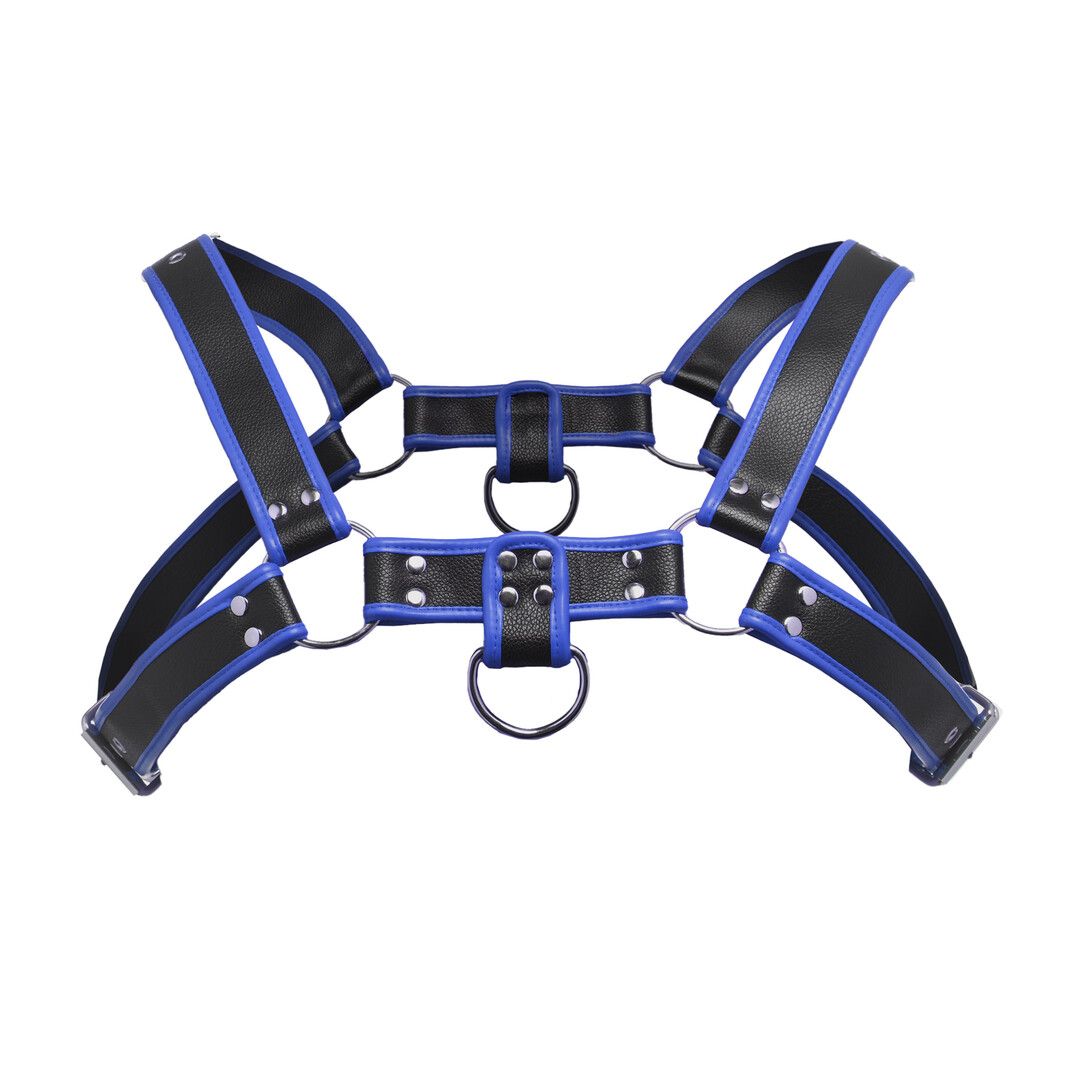 Bulldog Harness für Puppy Play in Blau