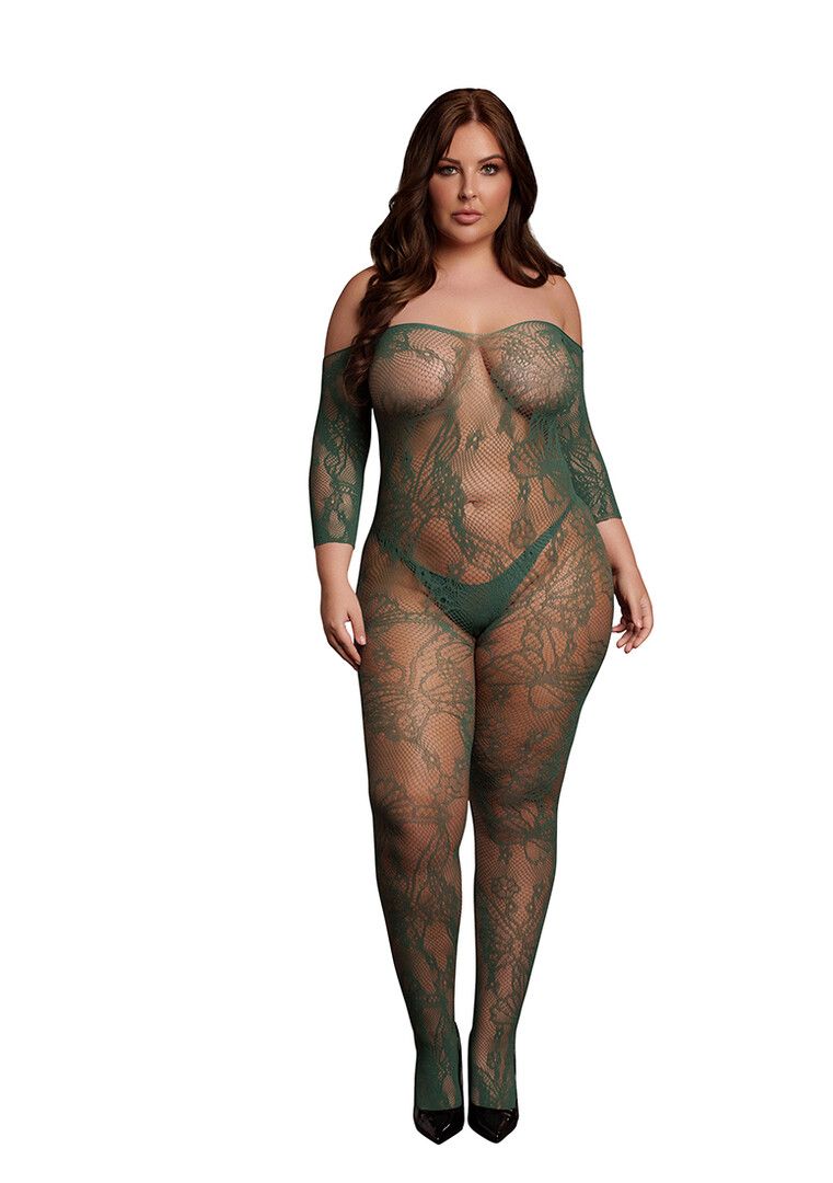 Le Désir långärmad spets-bodystocking