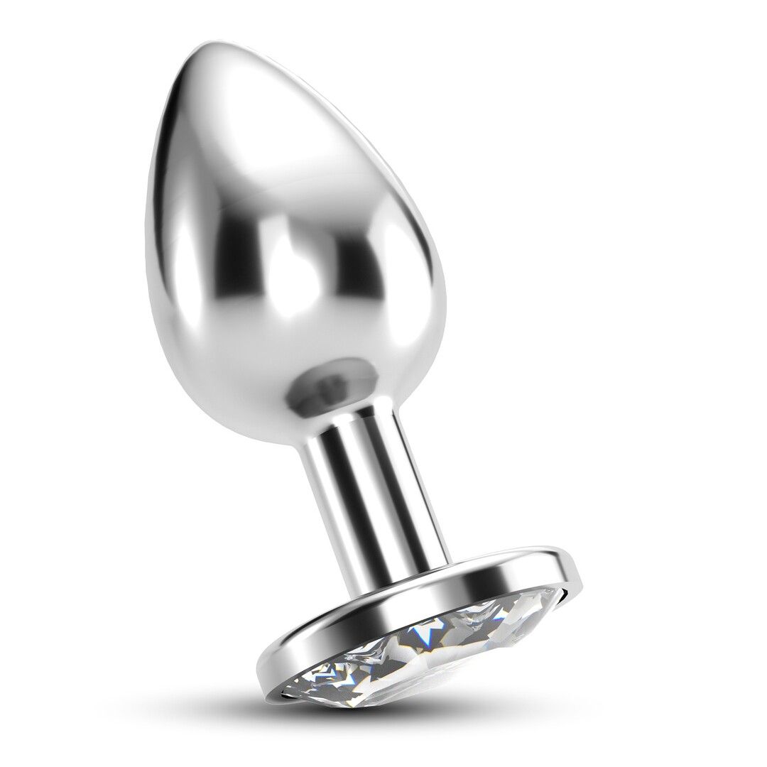 Crushious Bijou Clear Anal Jewel Plug, Large, Teräksinen