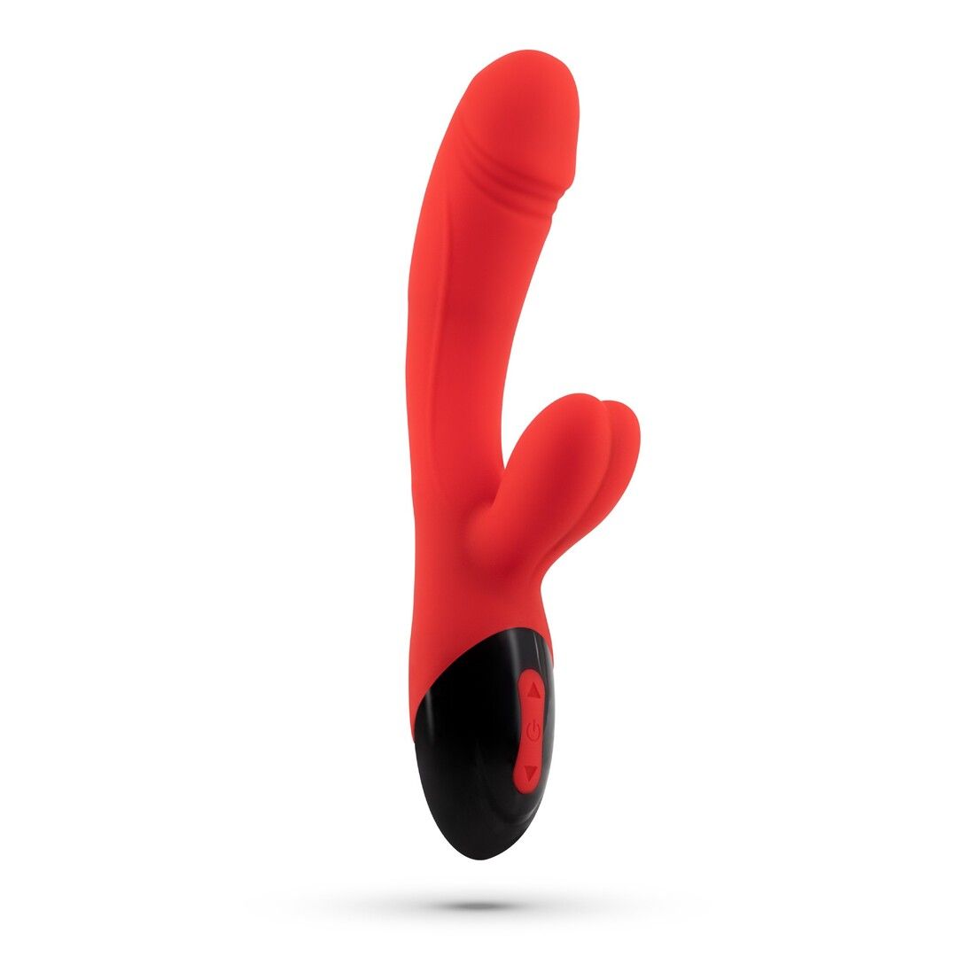 Crushious Dare Dong Coelho Vermelho Vibrador Recarregável