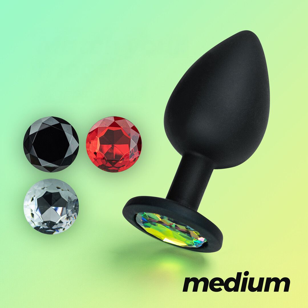 Crushious Camileo Medium Black Anal Plug, Jeweled