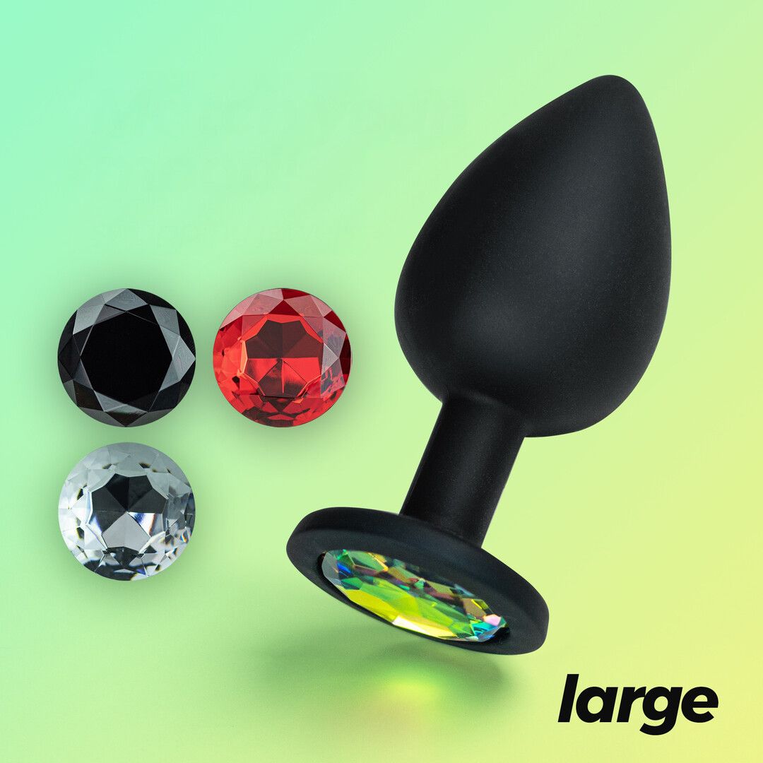 Crushious Camileo Large Anal Plug, Black, Interchangeable Jewels