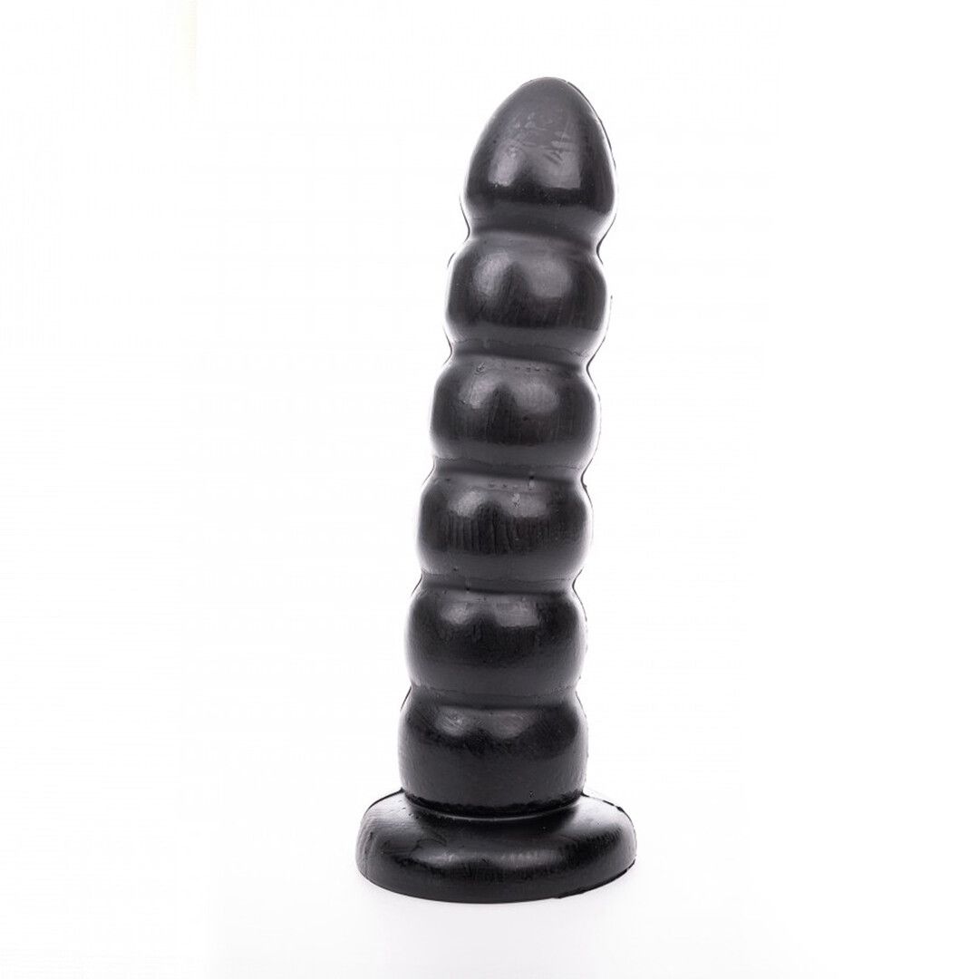 Hung System Yoo-Hoo dildo prążkowane 27,5 cm czarne z koralkami