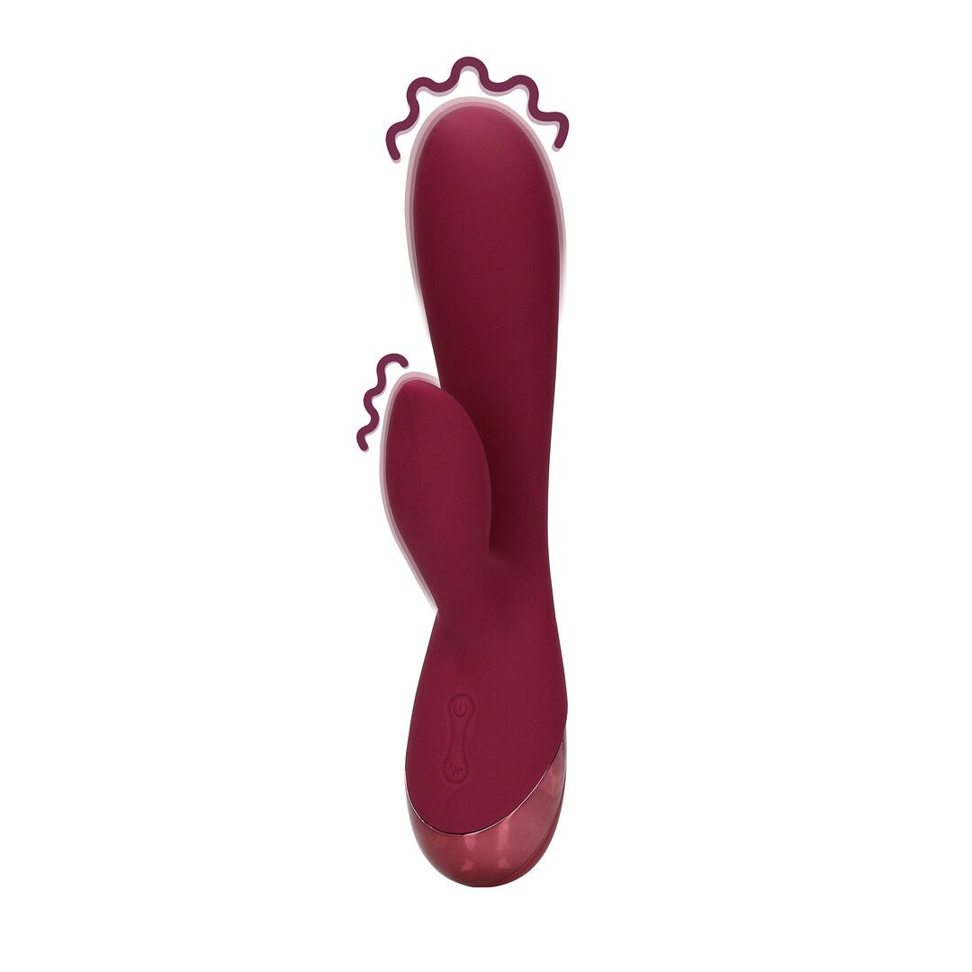 Loveline lapin cerise foncée vibromasseur stimulation double