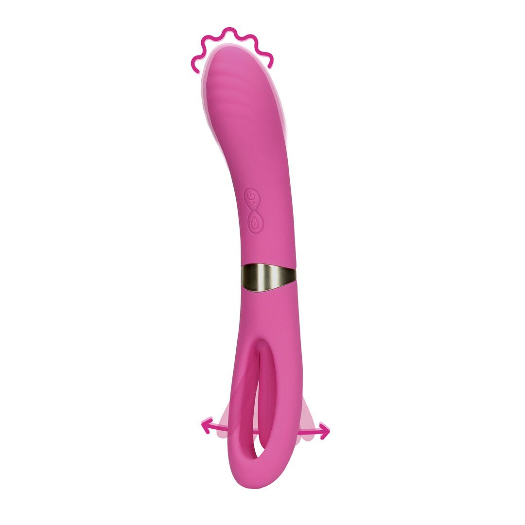 Loveline Vibrator with Flapping and G-Spot, Pink