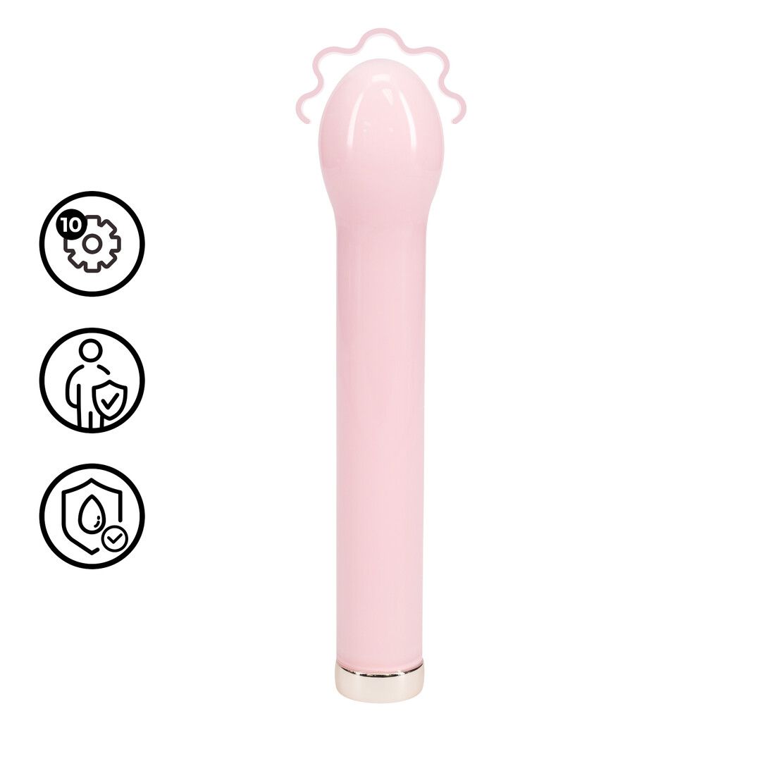Vibrador de vidro Loveline rosa suave e luxuoso