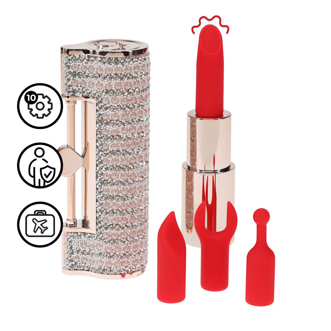 Loveline Angel Lippenstift-Vibrator mit auswechselbaren Köpfen