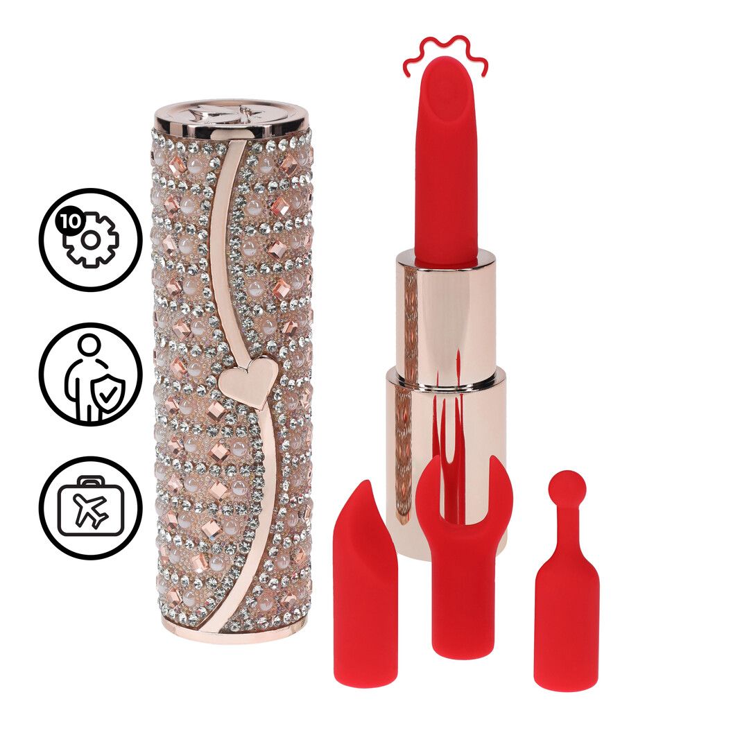 Loveline Tiffany Lippenstift-Vibrator mit Dual Silikon-Köpfen