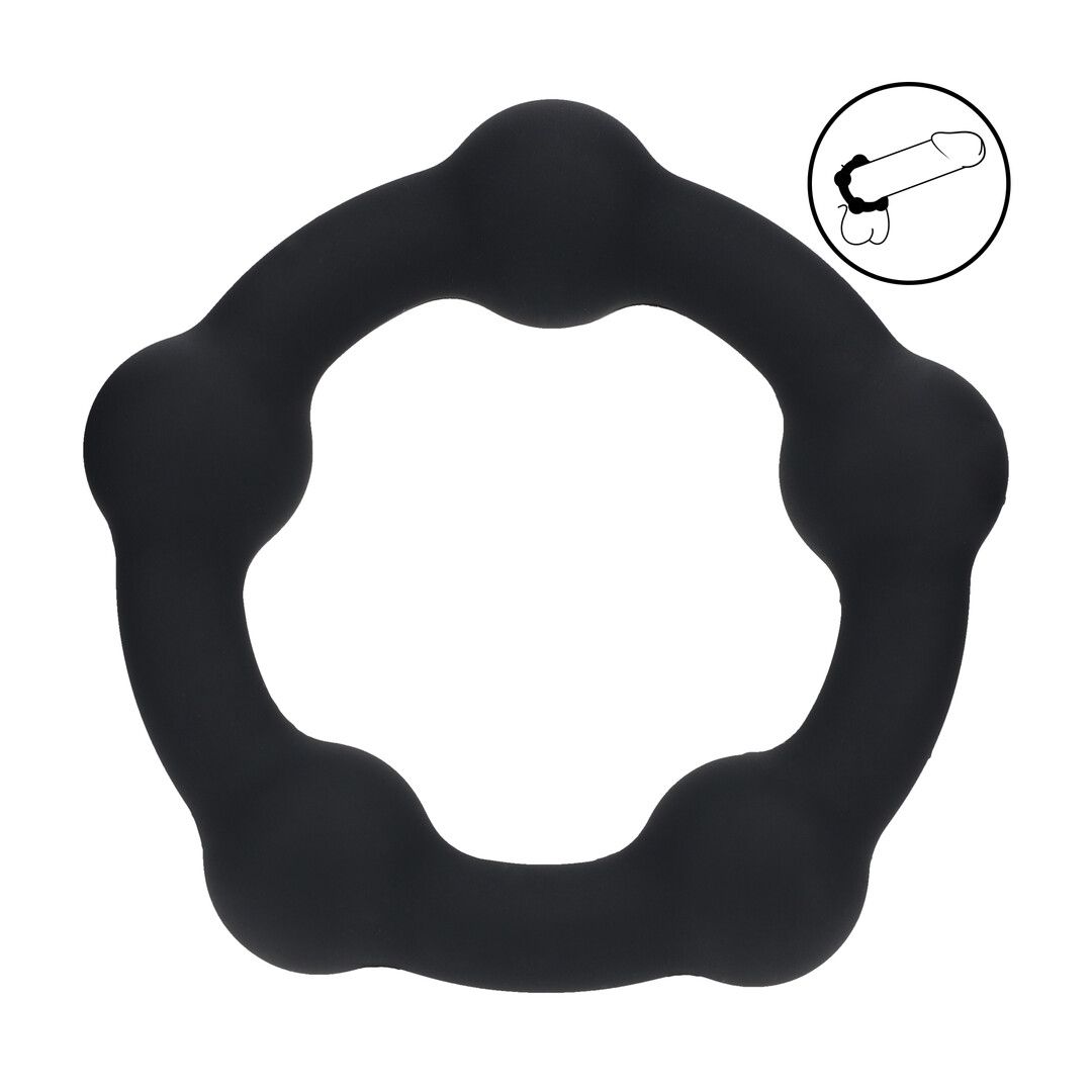 Cockring perlé en silicone Levelz, taille M