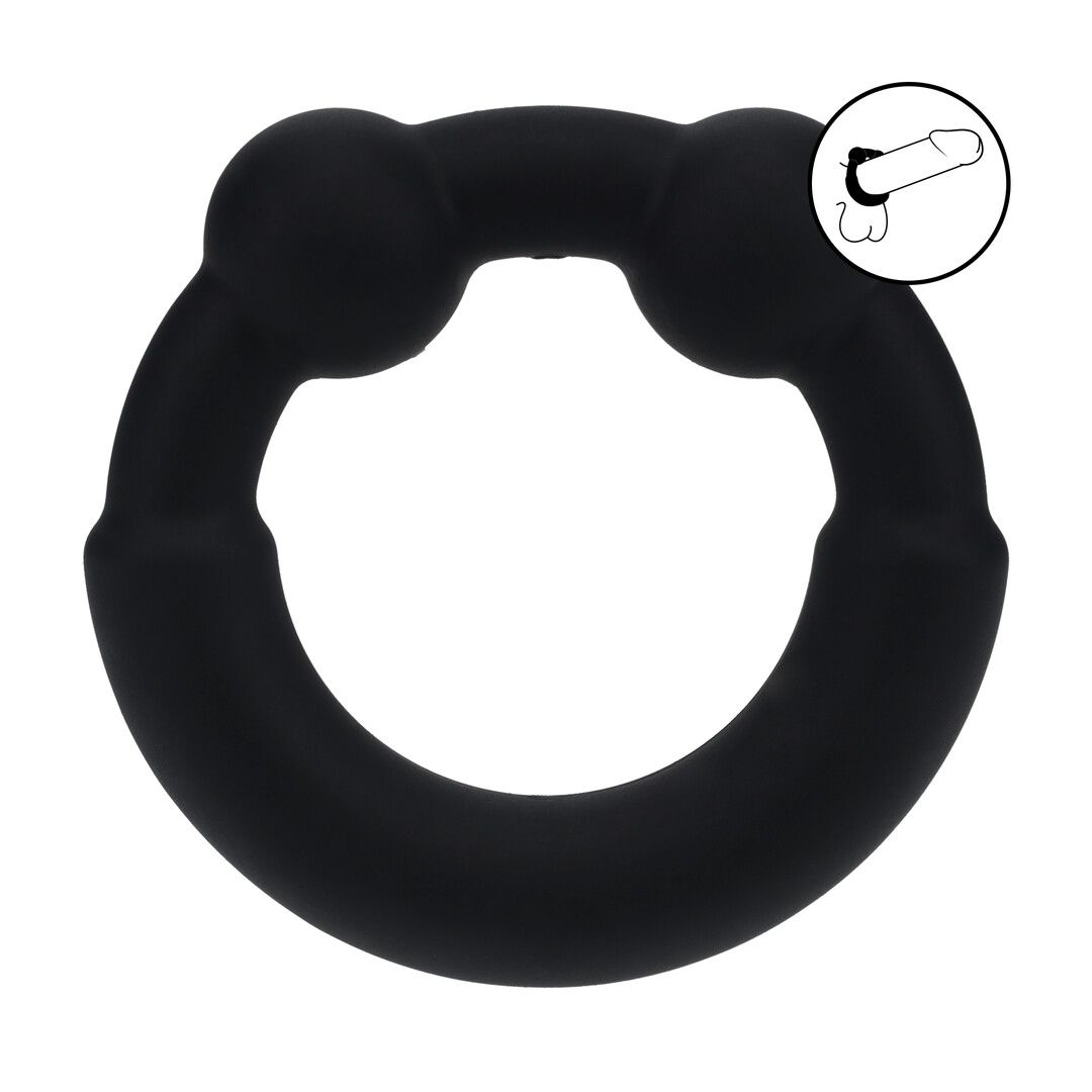 Levelz Metal Silicone Weighted penisring svart
