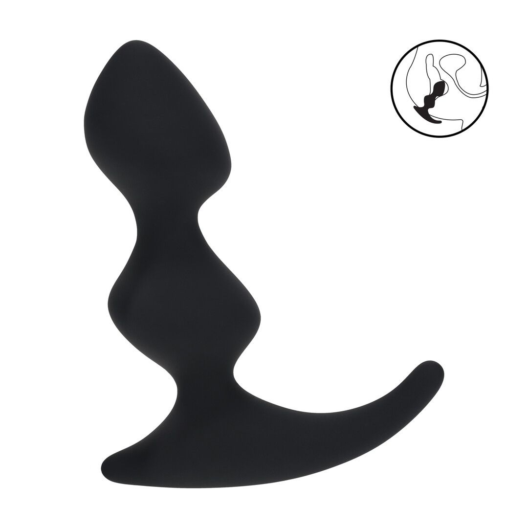 Levelz by Shots Full Double Ripple svart prostatamassage
