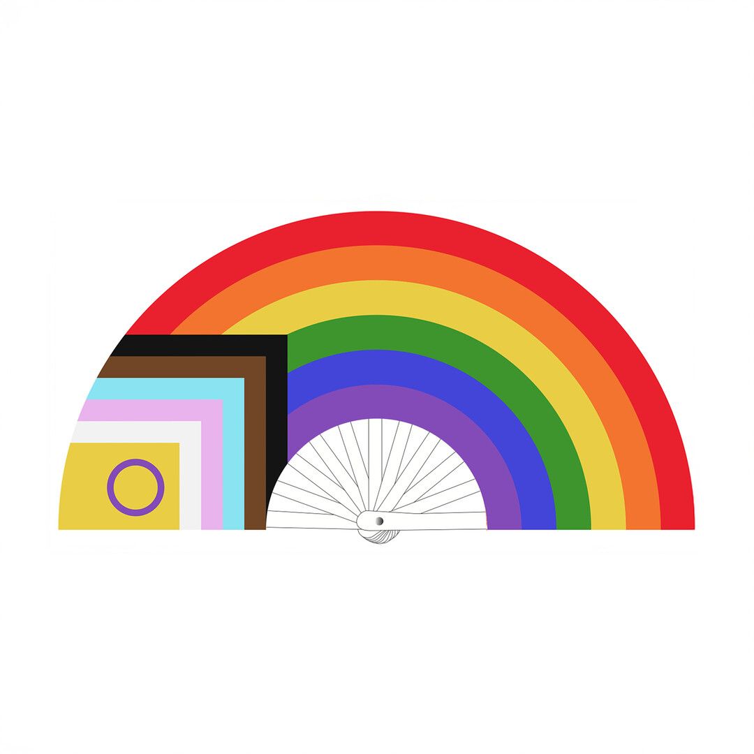 M Proud Rainbow LGBTQIA Pride Solfjäder