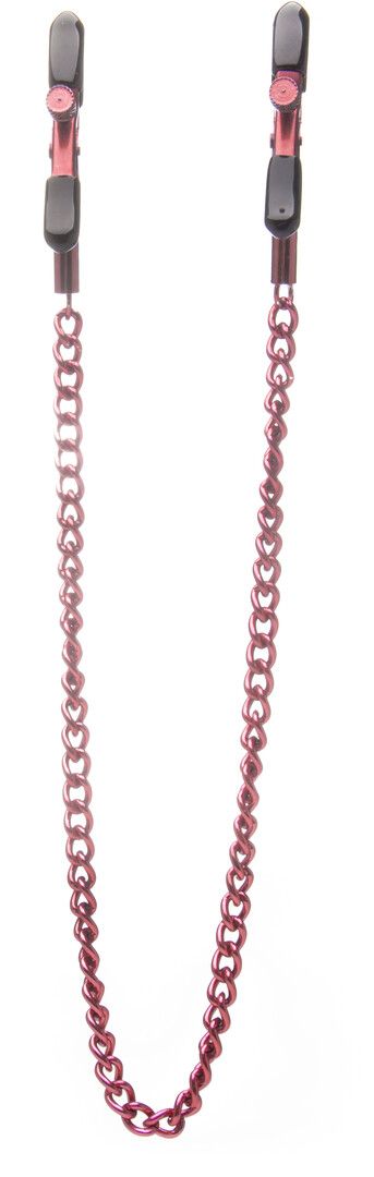 Ouch! by Shots Adjustable Nipple Clamps Red Chain