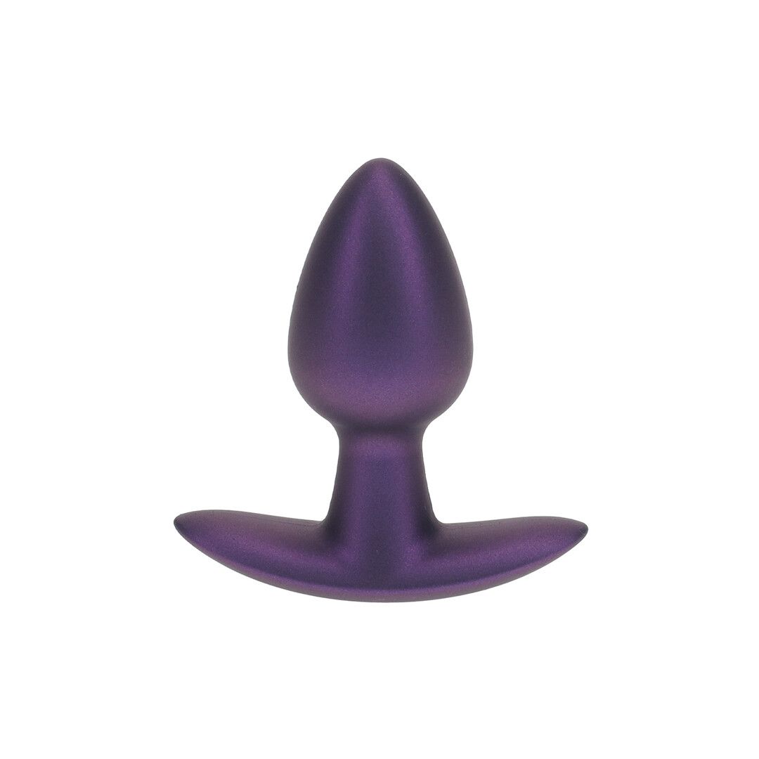 Ouch! glatt silikong analplugg, metallisk, 6,5 cm