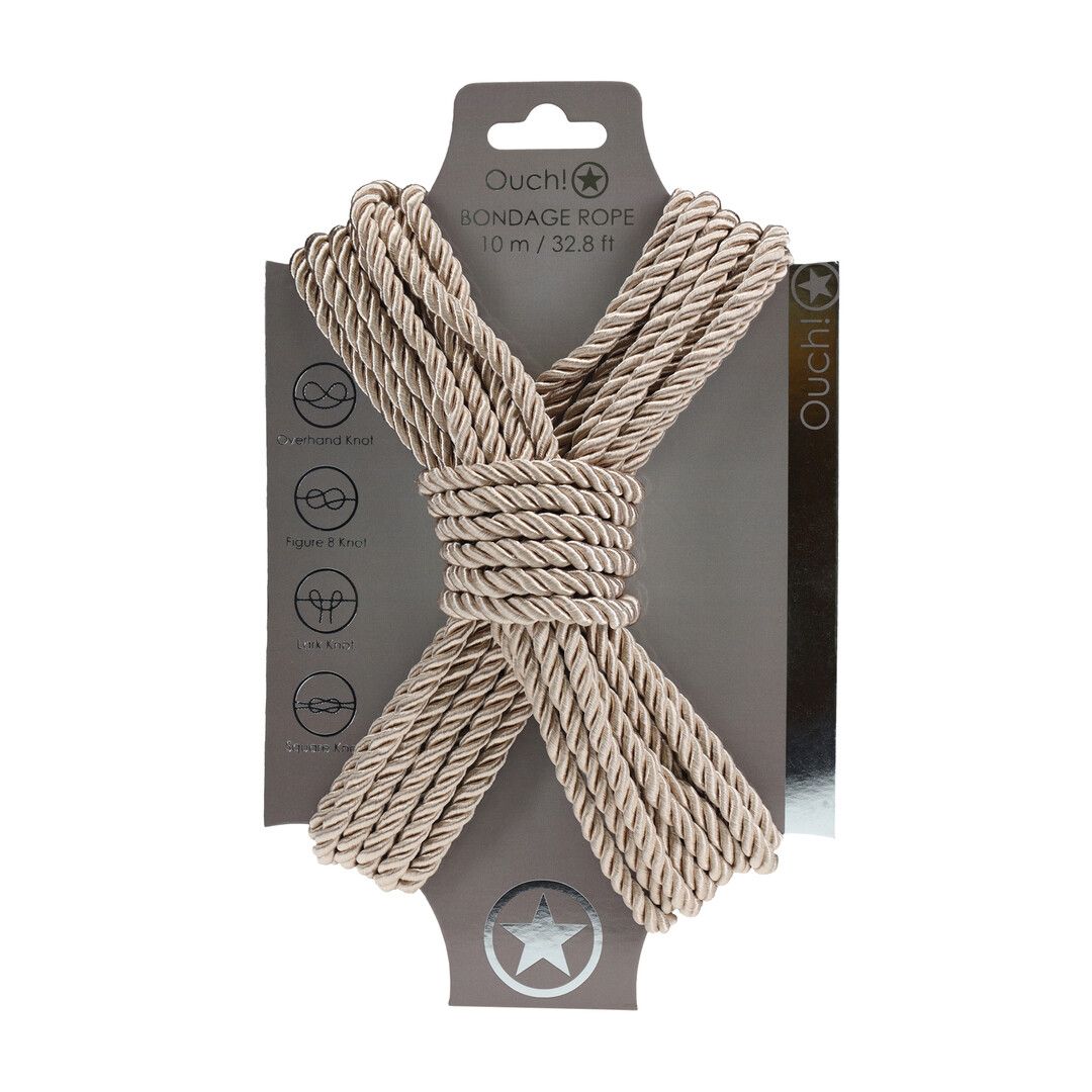 Ouch! Gold Polyester Bondage Rope, 10 Metres Japanese