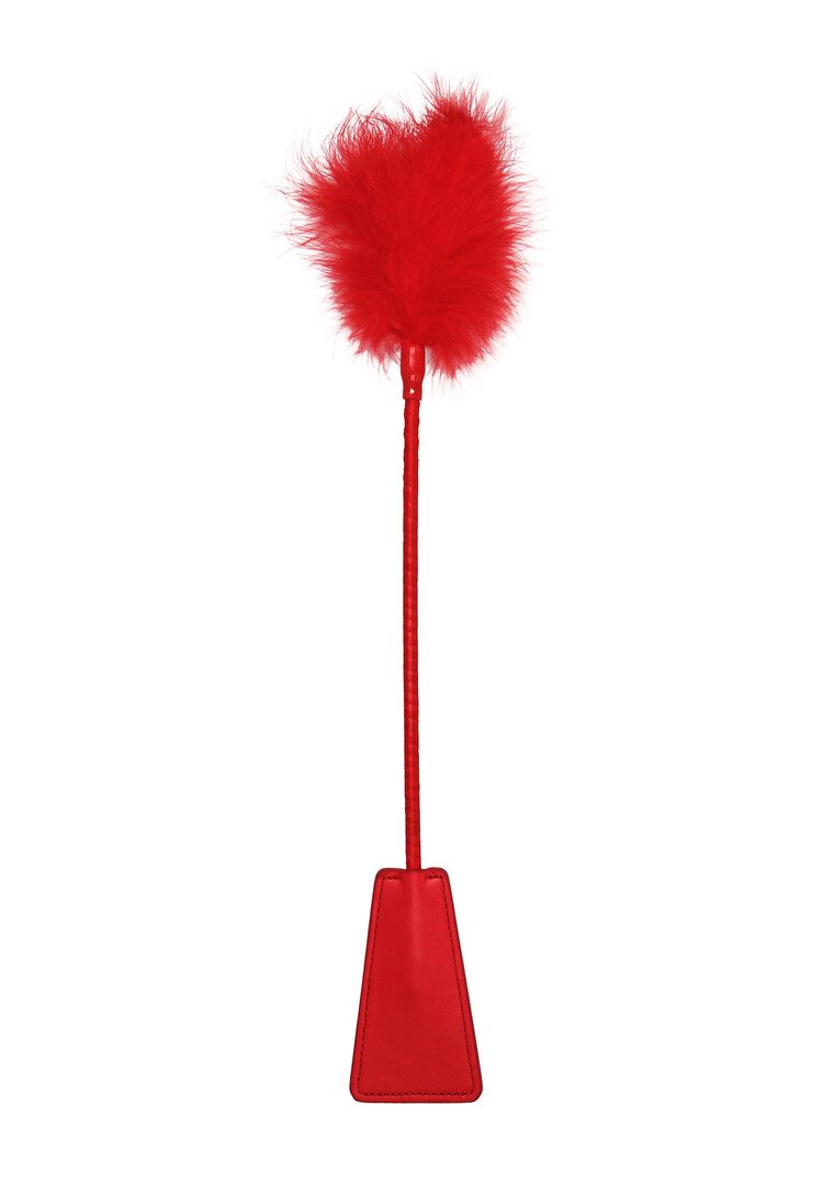Crop avec pointe plume Ouch! cuir rouge