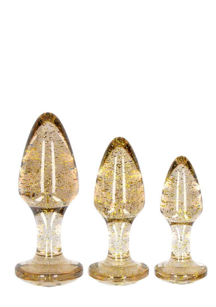 Ouch! Acrylic Butt Plug Training Set Gold