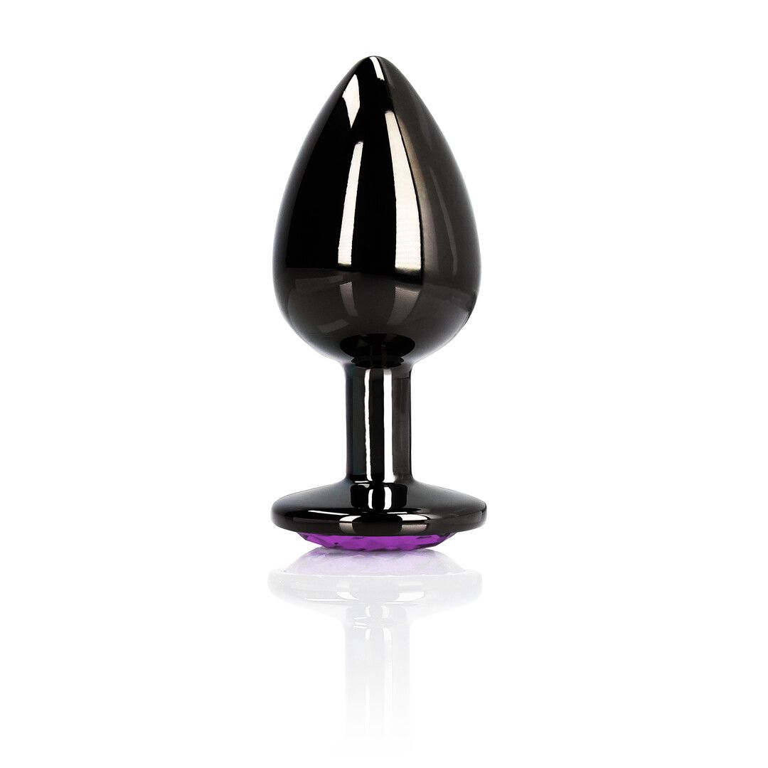Ouch! Herz Gem Metal Plug Klein Amethyst