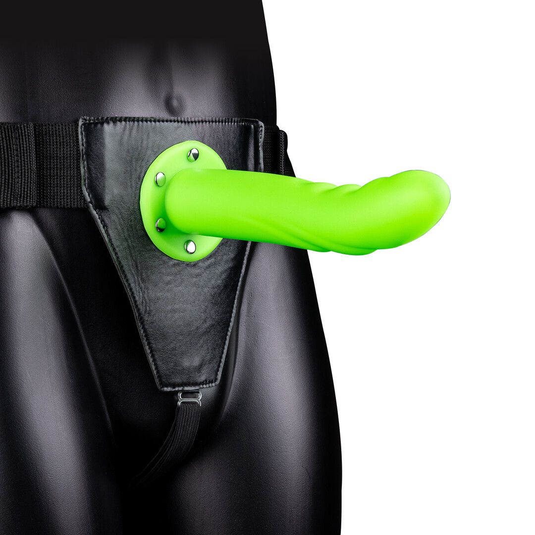 Ouch! Glow Textured Curved Strap-on Neon