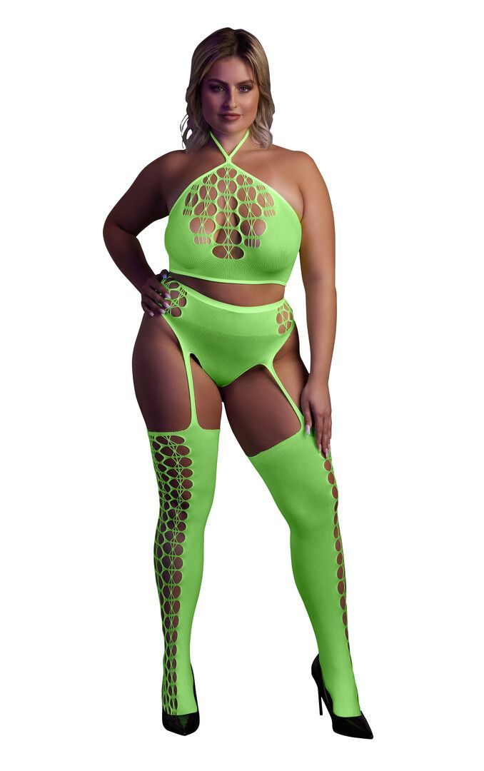 Ouch! Grecian Crop with Garter Belt Stockings
