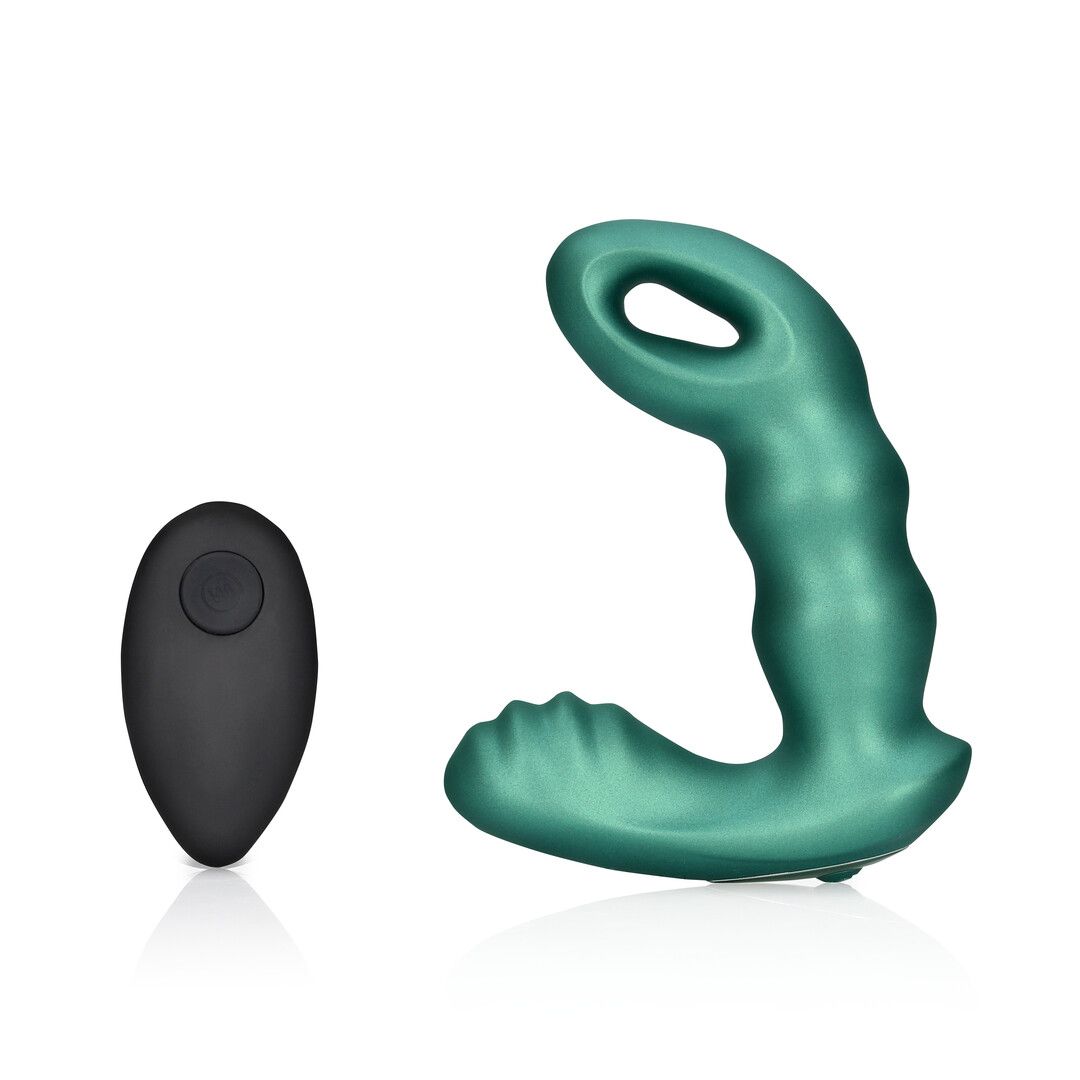 Ouch! Beaded vibrator prostatamassage metallicgrön