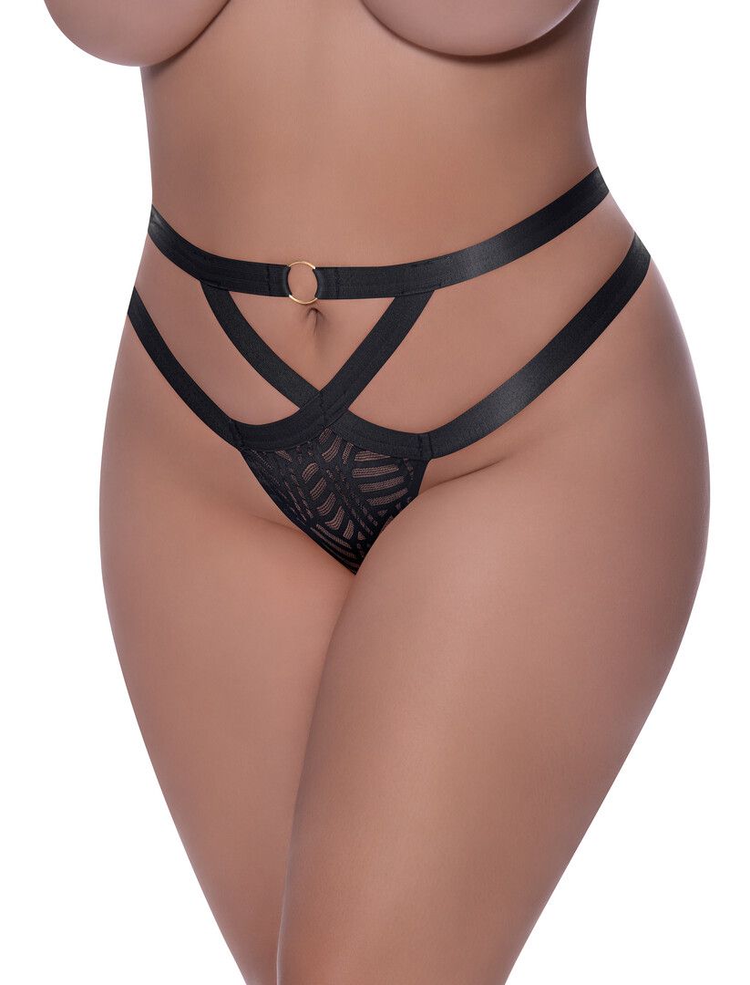 Magic Silk Netz-Cheeky-Slip mit Kreuzsteg-Design und O-Ring