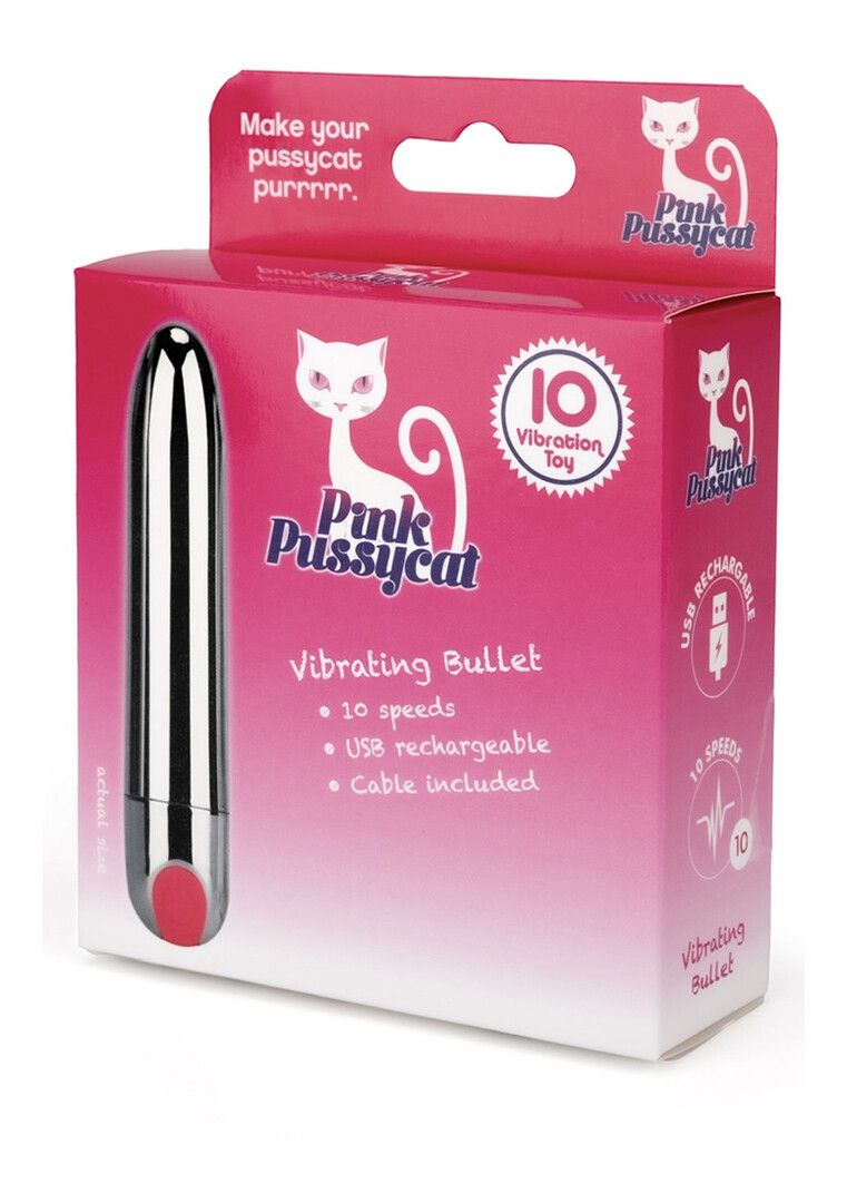 Pink Pussycat Silver Bullet Vibrator rechargeable