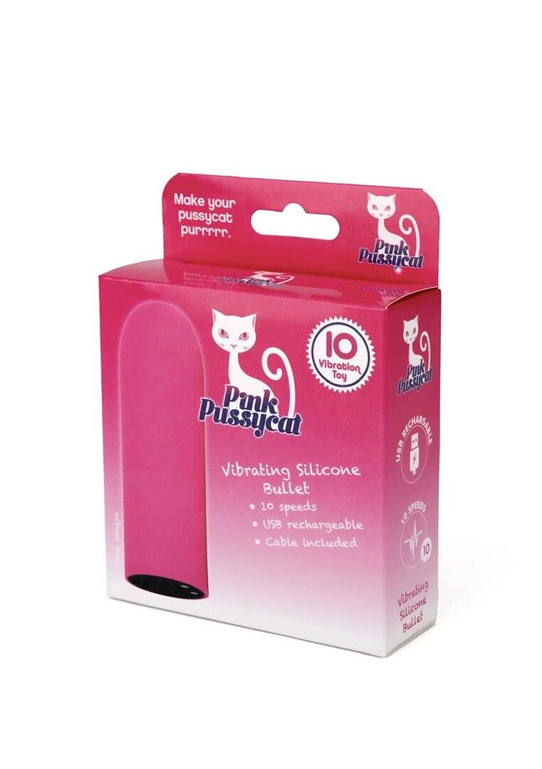 Pink Pussycat Silicone Bullet Vibrator Wiederaufladbar
