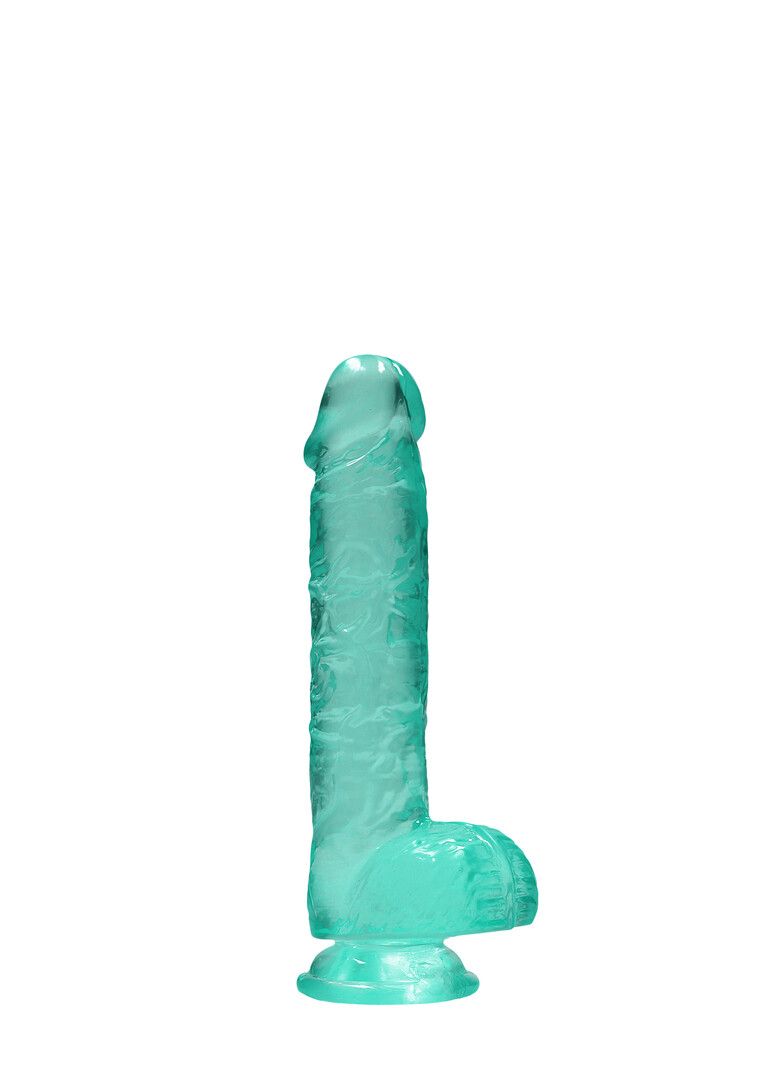 RealRock Crystal Clear Dildo 15cm turkoosi