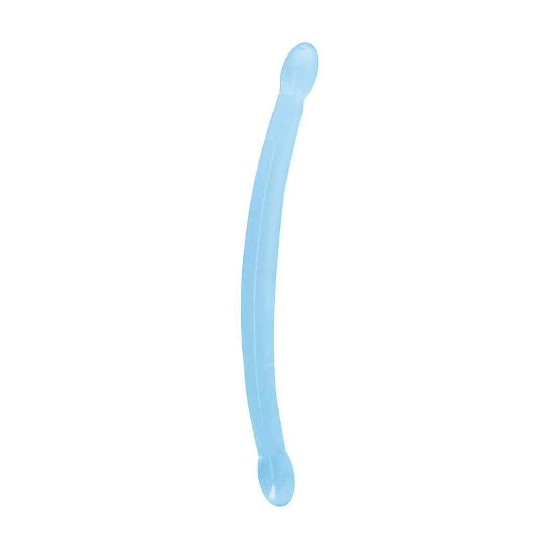 RealRock Smooth blå dubbeldildo 42cm