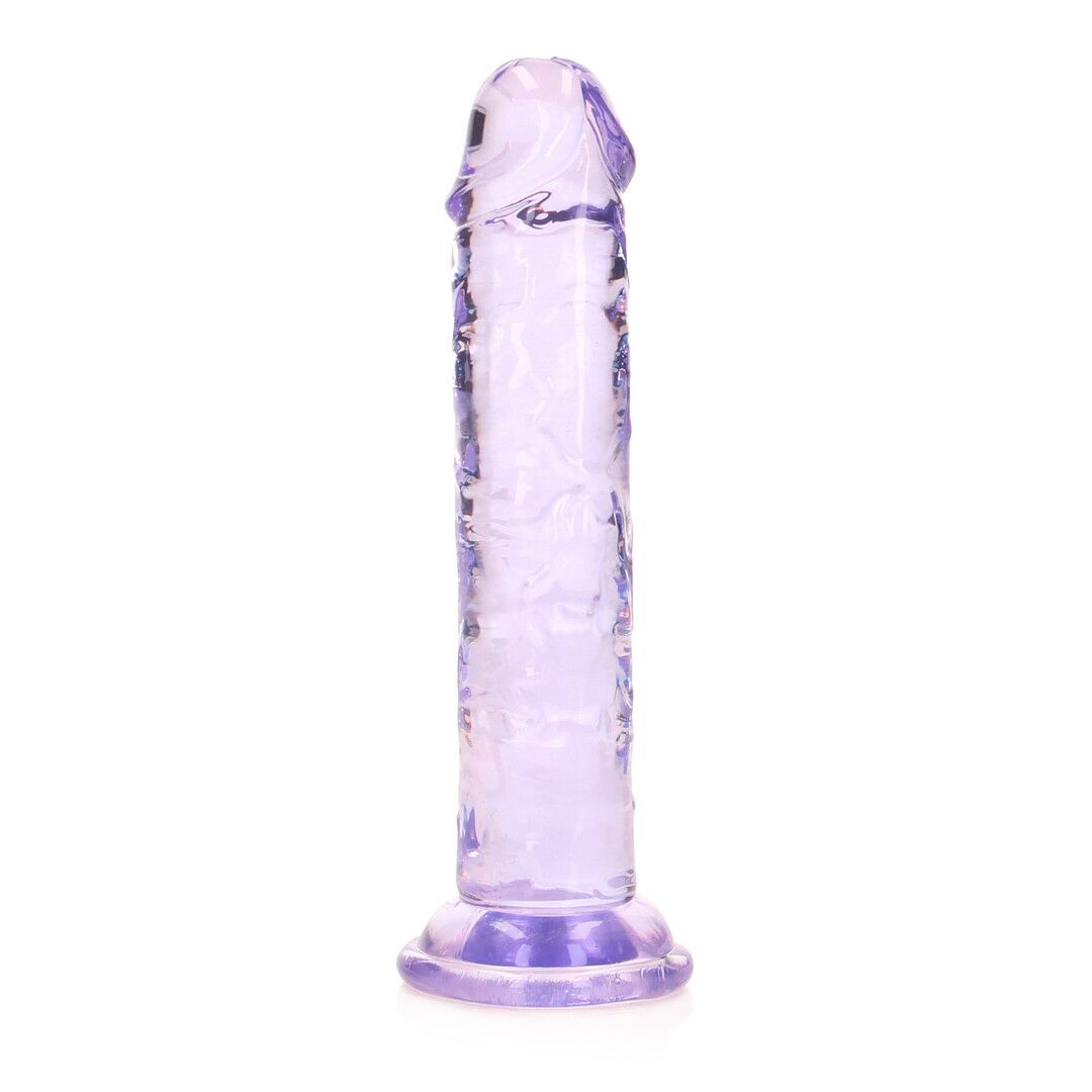 RealRock Fioletowy Proste Cienkie Dildo
