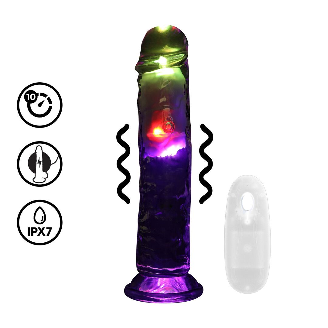 RealRock Gode vibrant clair 20cm LED interne