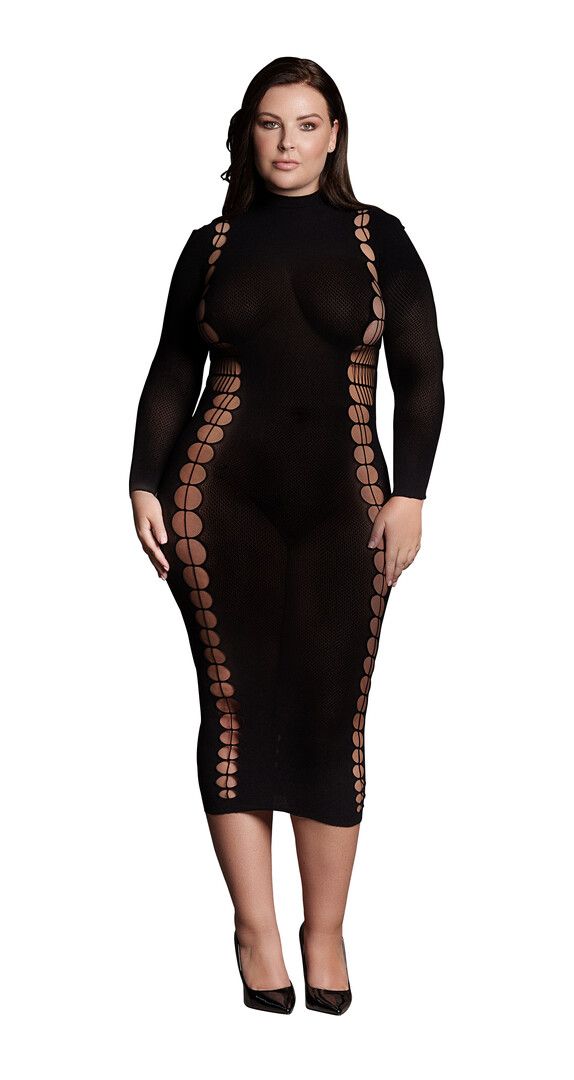 Le Désir Vestido Carme com Gola Alta e Design Contornado