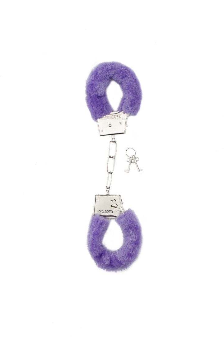 Shots Toys Lila Flauschig Metall-Handschellen mit Weich-Auskleidung