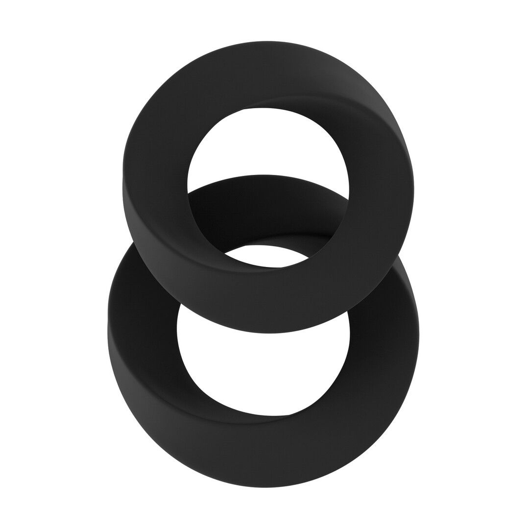 Sono No.24 Cockring Two-Pack, Black Silikon