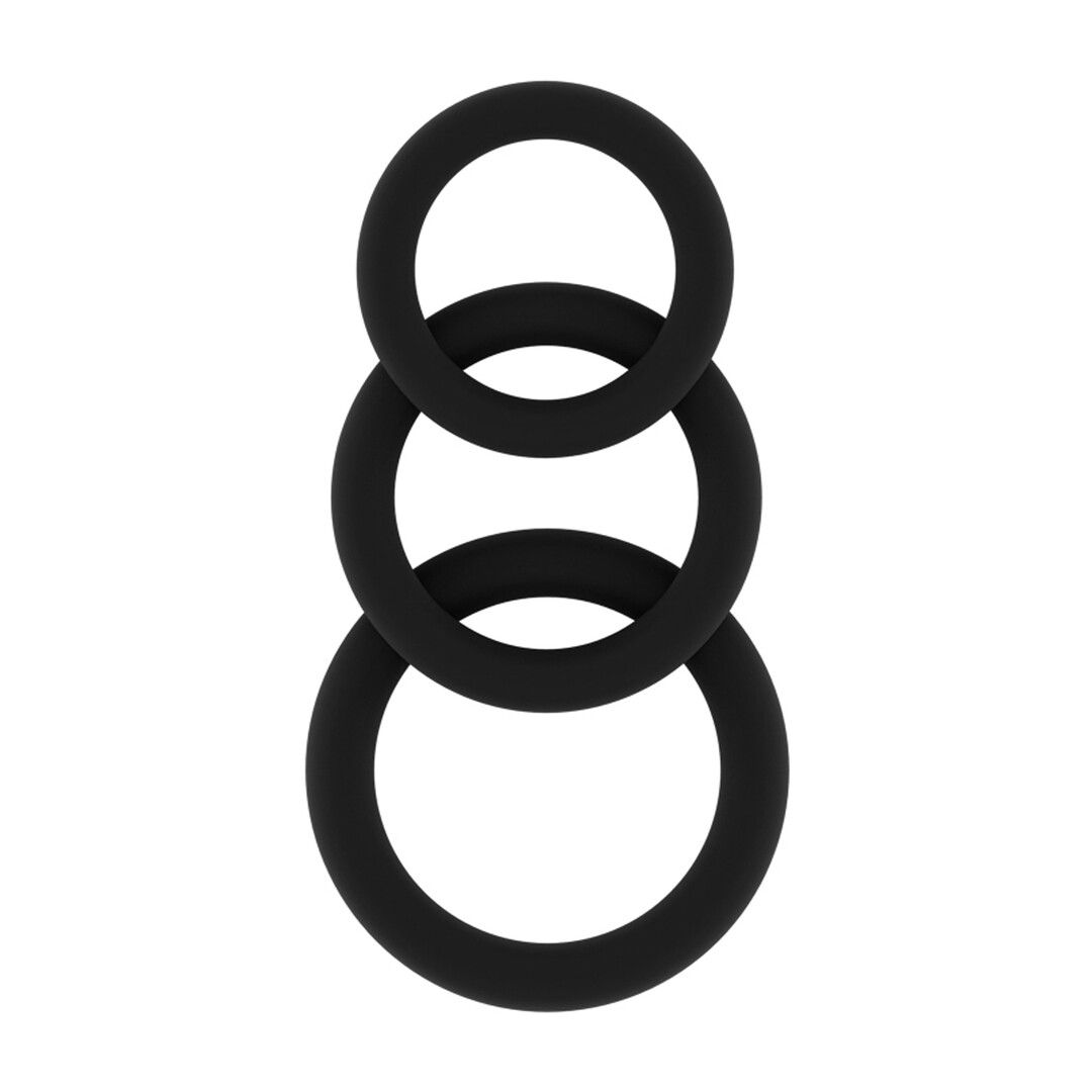 Sono No.25 Cock Ring Three-Pack, Black