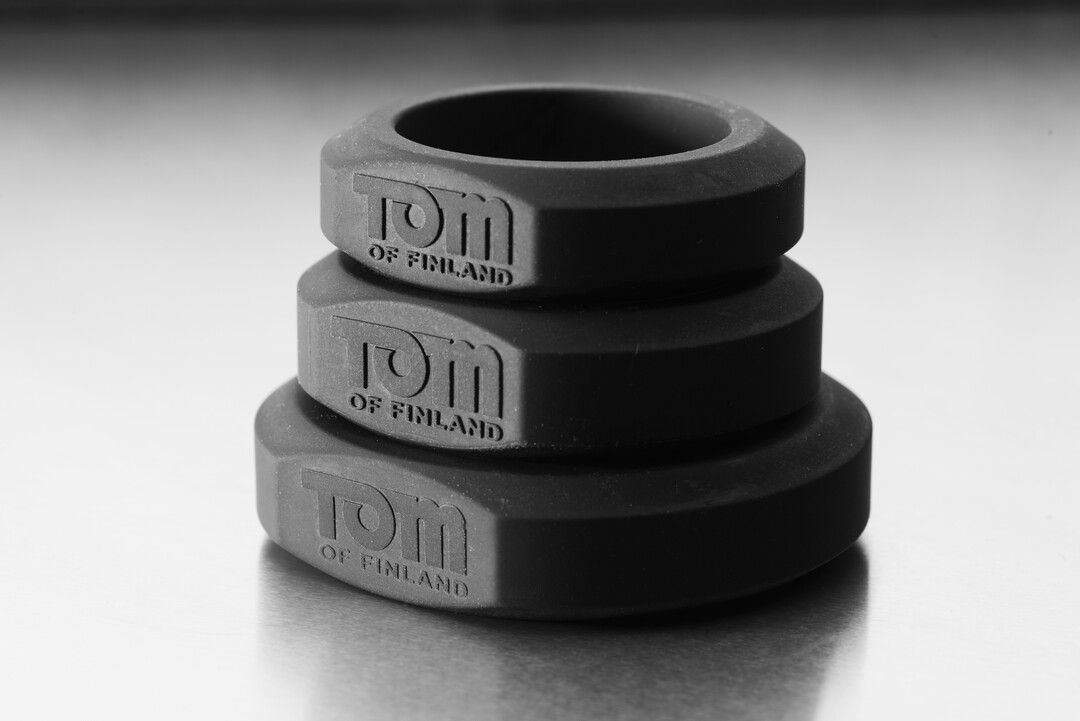 XR Brands Three-Piece Silicone Ring Set, Grey
