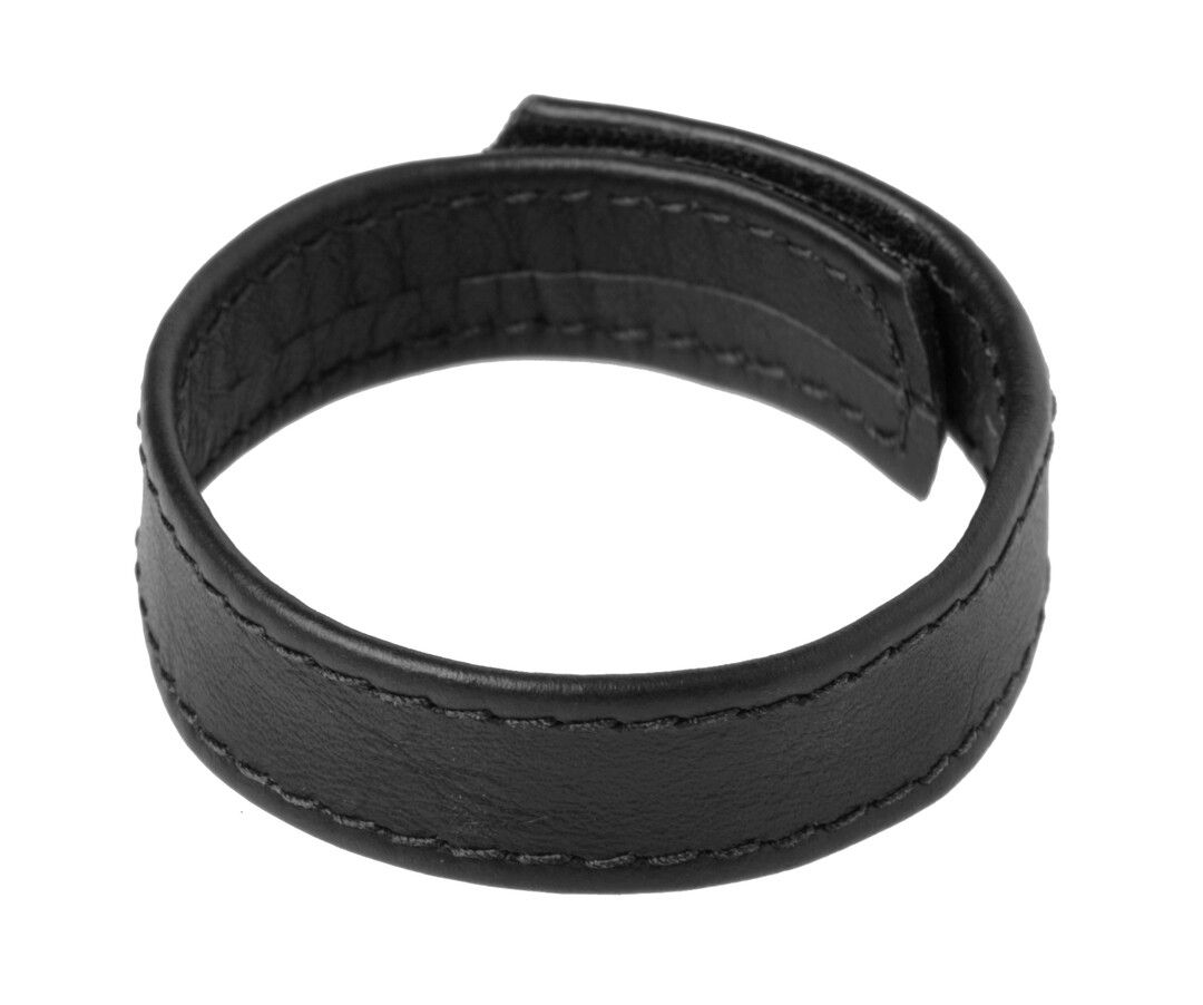 XR Brands Leather Velcro Cock Ring Adjustable